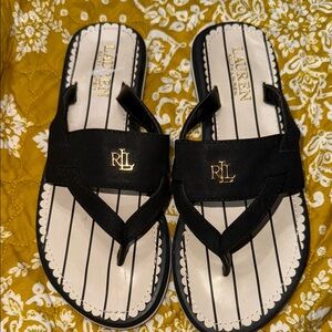 Lauren Ralph Lauren Black and White Flats